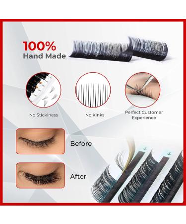 LASH SUPPLY Classic Eyelash Extension Supplies C/J/LD/D Curl 8-20mm Mixed Length Pack 0.20-D - Soft Lightweight Fake Lashes - Buy Online on GoSupps.com