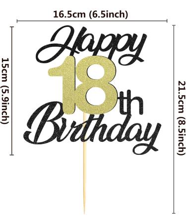 Shop Sumerk 18th Birthday Cake Attachments | Gold & Black Party Decorations | Perfect for Birthday Celebrations - Buy Online on GoSupps.com