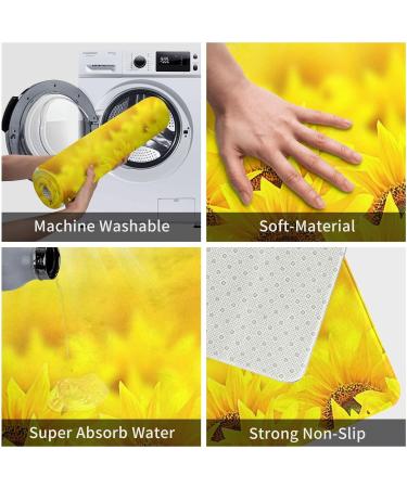 VANANI Yellow Sunflowers Non-Slip Rugs Easy To Clean Suitable For Front Door Garage Door Back Door Bedroom And Kitchen.40x60cm White One Size - Buy Online on GoSupps.com