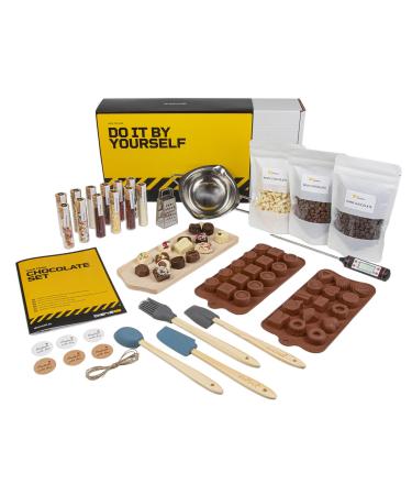 Diabys DIY set chocolates to make yourself |Chocolate kit with natural ingredients & 12 toppings |Gift idea for children & adults |Ideal for birthday & for Easter |Beginner set Praline Set - Buy Online on GoSupps.com