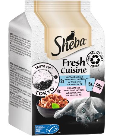 Sheba Fresh Cuisine Taste of Tokyo - High quality cats wet feed - tuna and salmon (MSC) - in a practical protective bag - 6 x (6 x 50g) Thunfish & salmon (MSC)