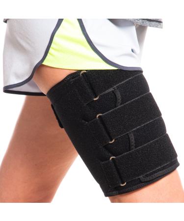 Hamstring Compression Sleeve Recovery Support  Non-Slip Groin Wrap for Adductor Tendonitis, Strain, Stiffness, Inflammation - Thigh Compression Sleeve Men Women  Neoprene Quad Brace for Injury