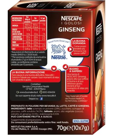  Nescafe Nescaf Gold Pack of 4 boxes of 10 soluble coffee sachets with ginseng 70g per sachet - Buy Online on GoSupps.com