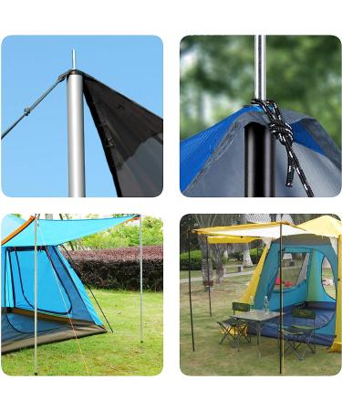 Adjustable Steel Tent Poles Set of 2 - Black | Replacement Rods for Tarp Canopy Camping - Buy Online on GoSupps.com