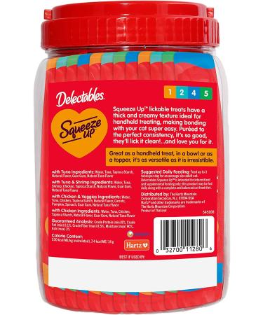 Hartz Delectables Squeeze Up Wet Cat Treats 48-Count Variety Pack for Adult & Senior Cats - 0.5 oz Each - Buy Online on GoSupps.com