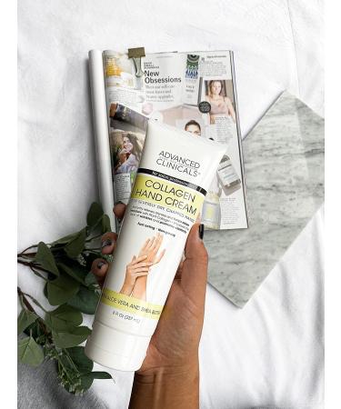Advanced Clinicals Collagen Hand Cream 8 fl oz - Anti-Aging Moisturizer for Soft Hands - Buy Online on GoSupps.com