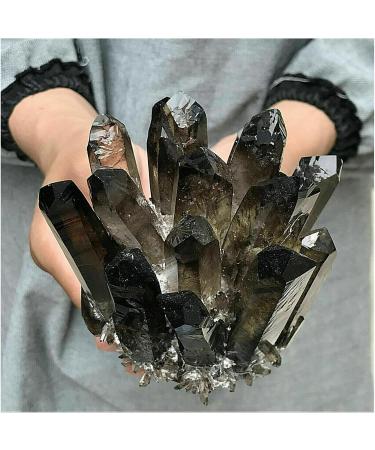 Crystal Rough Natural Crystal Rough Beautiful Natural Black Smoky Quartz Crystal Cluster Home Office Aquarium Decoration (Size : 800-900g) - Buy Online on GoSupps.com