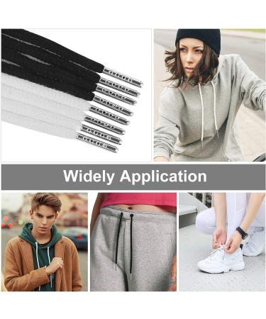 MiniRed 8PCS Drawstring Cords Set for Sweatpants & Shorts with Easy Threaders - Premium Hoodie String Replacement - 57 Inch, Black & White - Buy Online on GoSupps.com