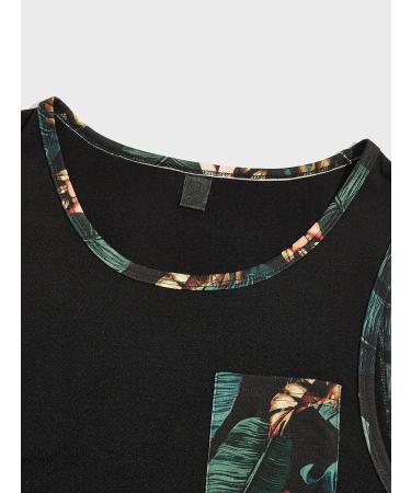 GORGitter Men's Floral Print 2-Piece Set: Tank Top & Elastic Waist Shorts | Black Floral - Medium - Buy Online on GoSupps.com