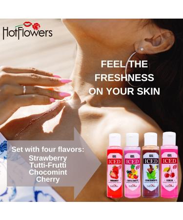 Hot Flowers Edible Body Massage Oil Gel Set - Flavored Water-Based Lubricant for Couples | 4 Sweet Aphrodisiac Flavors | Perfect Intimacy Gift - Buy Online on GoSupps.com