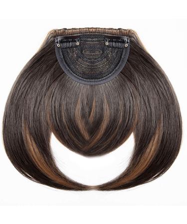 Dodoing T0403Z28-CN-JJ Hair Extension - 1 Piece Neat Bangs in Dark Brown Mix Light Auburn - International Shipping Available - Buy Online on GoSupps.com