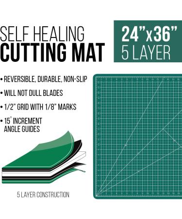 US Art Supply 24" x 36" GREEN/BLACK Professional Self Healing 5-Ply Double Sided Durable Non-Slip Cutting Mat Great for Scrapbooking  Quilting  Sewing and all Arts & Crafts Projects - Buy Online on GoSupps.com