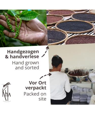 Khla Kampot Black Pepper 200g - Organic Grand Cru Black Peppercorns from Cambodia - Premium Ingredient for Kitchens - Buy Online on GoSupps.com