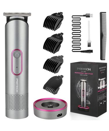 PRITECH Hair Trimmer for Women, Waterproof Bikini Trimmer, Rechargeable Pubic Hair Clippers and Trimmer, Electric Shaver for Women, Women Electric Razor, Hair Cut Kit, Barber Grooming Set, Aurora Gray Gray/Fuchsia - Buy Online on GoSupps.com