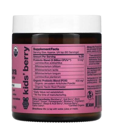 Sunbiotics Just 4 Kids! Probiotics & Organic Prebiotics Powder â€“ Bountiful Berry, 5 Billion CFU, 2 oz - Buy Online on GoSupps.com