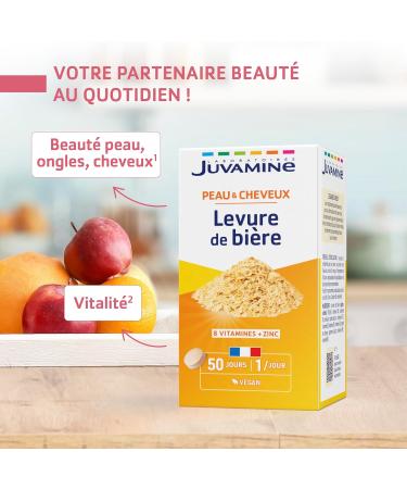 JUVAMINE - Brewer's yeast - Skin beauty hair and nails - Vitality - Vitamins B1 B2 B3 B5 B6 B8 B9 and B12 + Zinc - 50 day program - Made in France - Buy Online on GoSupps.com