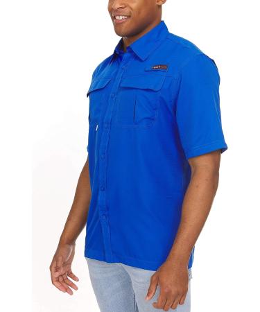 Swiss Alps Men's Lightweight Breathable Fishing Shirt - Deep Blue, Large - Buy Online on GoSupps.com