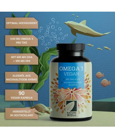 Omega-3 Vegan Capsules | 2000mg Algae Oil - High Dose 90 Count | 600mg DHA & 300mg EPA | Sustainable Fish Oil Alternative | Certified Lab Tested - Buy Online on GoSupps.com