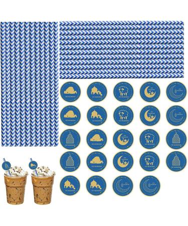 Eid Paper Straw Decor - Multi-Functional of Tableware for Supply Pattern Exquisite Straw - Supplies Decorative Straws Drinking Straws Hondony - Buy Online on GoSupps.com