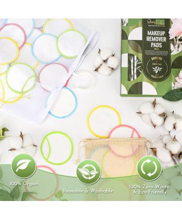 16Pcs Reusable Makeup Remover Pads - Eco-Friendly Bamboo Cotton Rounds for Sustainable Beauty - Buy Online on GoSupps.com
