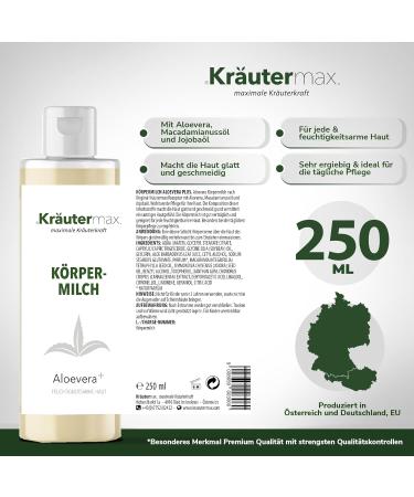 Aloe Vera Body Milk with Leaf Extract | Nourishing Body Lotion 250ml - International Shipping Available - Buy Online on GoSupps.com