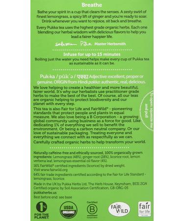â€œPUKKA Organic Lemongrass Ginger Tea - 20 Count Pack | Herbal Wellness Drinkâ€‌ - Buy Online on GoSupps.com