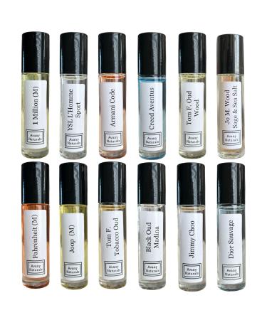 Fragrance Oil Samples For Men - Enhanced Scents Perfume - Scented Body Oil Travel Size Cologne Perfume Gift Set 12 Pc Mens Mystery Box (Sexy Vibes)
