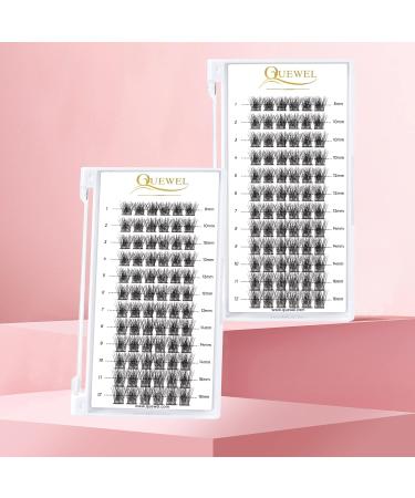 QUEWEL 16mm Eyelash Clusters - 72 PCs Soft Individual False Eyelashes for DIY Extensions | Perfect for Personal Make-Up - Buy Online on GoSupps.com