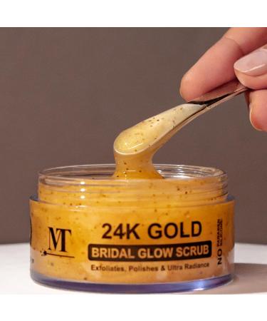 BEMT 24K Gold Face Scrub for Women Gentle Exfoliating Facial Scrub with Gold Particles Helps Improve Skin Appearance & Smooth Texture Bridal & Daily Skincare 100 g - Buy Online on GoSupps.com