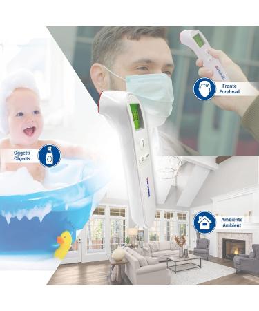 Farmamed Digital Infrared Forehead Thermometer - Non-Contact 3-Color Display Ideal for Newborns Kids & Adults - Fast & Accurate Temperature Measurement for Home & Environment - Buy Online on GoSupps.com
