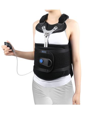 Nvorliy TLSO Back Brace for Compression Fracture - Inflatable Decompression Airbag Thoracic Lumbo Sacral Orthosis Support for Pre or Post Op Kyphosis Scoliosis Osteoporosis Fit Men & Women (Large)