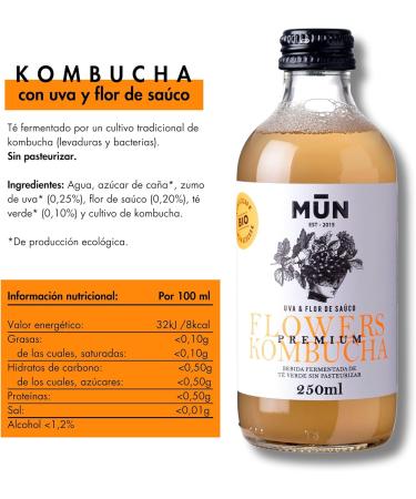  Kombutxa ORGANIC DRINK KOMBUTXA KOMBUCHA TEA - 3un Ginger + 3un Hibiscus + 3un Flowers + 3un Natural 275ml Bio energy fermented tea - Buy Online on GoSupps.com