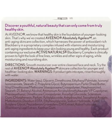 Aveeno Anti Aging Night Cream Active Naturals Absolutely Ageless Restorative Face Moisturizer for Wrinkles and Fine Lines Hydrating Lotion with Blackberry Complex Non-Comedogenic and Hypoallergenic 48ML - Buy Online on GoSupps.com