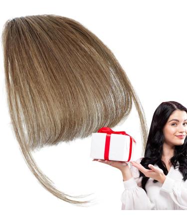 Clip in Bangs Real Hair Human Hair Bangs Extensions Clip on Air Bangs Neat Bangs Hair Extension Natural Color Fringe Hairpieces Hair Bangs for Daily Wear Light Brown - Buy Online on GoSupps.com