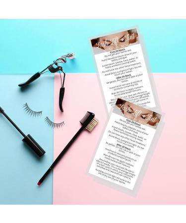 Lash Lift + Tint Aftercare Instruction Cards - 50 Pack | DIY Eyelash Kit Supplies | White Design - 2x3.5 inches - Buy Online on GoSupps.com
