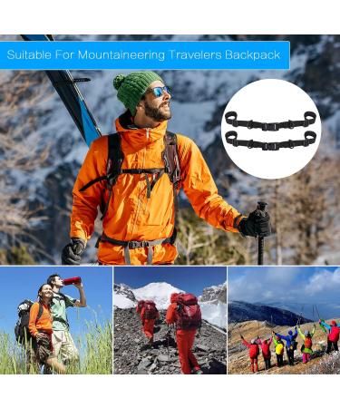 Adjustable Backpack Chest Straps - 2-Piece Set with S-Ring Lock & Zipper Tags for Hiking Climbing & Jogging - Buy Online on GoSupps.com