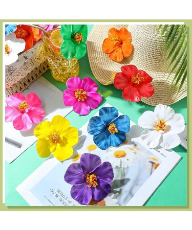 Hibiscus Flower Hair Clip Set - 45 Pcs Foam Hawaiian Flowers for Bridal Wedding, Beach Party Decorations - Color Assorted Women's Hair Clips 3.15-3.54 Inch - Buy Online on GoSupps.com