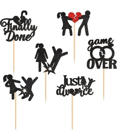 Ercadio 24 Pack Divorce Cupcake Toppers Black Glitter Finally Done Just Divorced Cupcake Picks Divorce Cupcake Picks for Break Up Theme Bachelor Freedom Party Cake Decoration Supplies - Buy Online on GoSupps.com