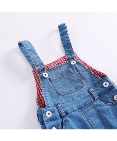KIDSCOOL SPACE Baby & Little Boys/Girls Water Washed Ripped Soft Denim Overalls 6-12 Months Light Blue-1992 - Buy Online on GoSupps.com