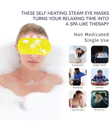 OPTICALINEA Chamomile Steam Eye Mask - 20 Pack | Self-Heating Disposable Eye Compress for Dry Eyes, Puffy Eyes, Headache Relief - Buy Online on GoSupps.com