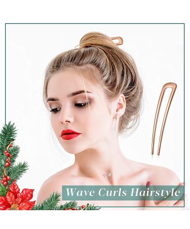 6-Piece Rose Gold U-Shaped Hairpins for Women and Girls - French Hair Pin Fork Sticks for Updo Chignon Buns - Buy Online on GoSupps.com