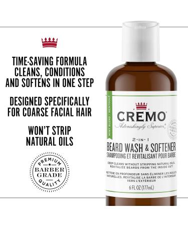 Cremo Beard Wash & Softener 2-in-1 Mint Blend Soothe Beard Itch Clean & Refreshen Beard 6 Fl Oz Beard Wash & Softener - Mint - Buy Online on GoSupps.com