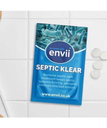 Envii Septic Klear - Septic Tank Treatment Tablets (12 Months) | Bacteria Enzyme Cleaner - Remove Smells, Unblock Tanks - Buy Online on GoSupps.com