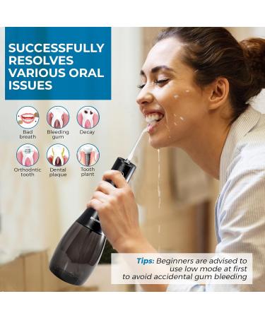 Water Flosser & Tonsil Stone Remover - 400ml IPX8 Waterproof 5 Modes Rechargeable Dental Water Picker - Buy Online on GoSupps.com