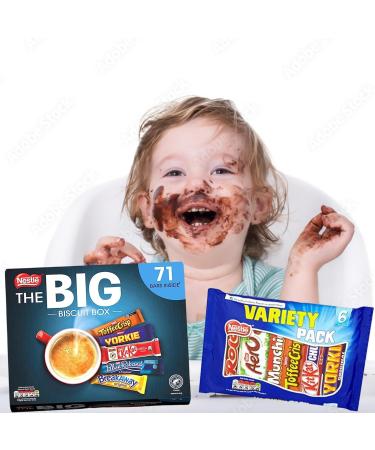 Nestle Lunchbox Snacks - The Big Biscuit Box Of Chocolate Bars Multipack & Nestle Variety Pack & Cards- Individually Wrapped Sweets - Fathers Day Birthday Mothers Day Christmas Easter - Buy Online on GoSupps.com