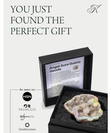 Buy KALIFANO Angel Aura Quartz Geode - High Energy Titanium Bonded Crystal Cluster for Clarity & Purpose - Natural Reiki Rock - Family Owned eCommerce - Buy Online on GoSupps.com