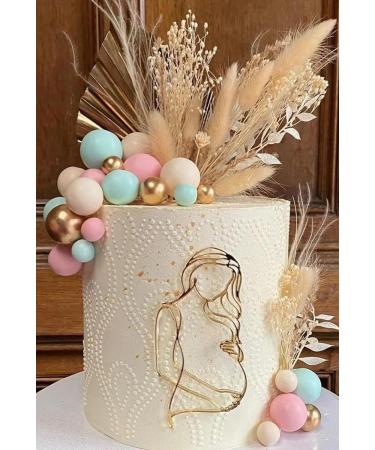 QPARTYFIRE Pregnant Lady Baby Shower Cake Topper Pregnancy Acrylic Baby Cake Charm for Gender Reveal Cake Decoration Pregnancy Announcement/Wecome Baby Party Supplies(02) Yellow06 - Buy Online on GoSupps.com