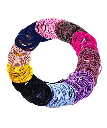 330 Pieces Multicolor No Crease Girls Hair Ties  Hair Bands  Bulk Elastics Ponytail Holders Ties for Thick Heavy and Curly Hair (4.5 cm in Diameter  2 mm)