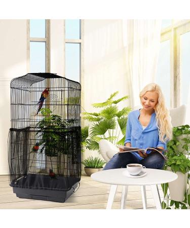 Adjustable Bird Cage Seed Catcher - Large Soft Mesh Skirt for Round & Square Cages - Buy Online on GoSupps.com