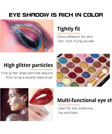 Katiluxiya 36 Colors Glitter Eyeshadow Palette White Gel Glitter Eyeshadow Pressed Powder Pink Shimmer Eyeshadow Shimmer Highlighter Metallic Eye Shadow Women Face Body Makeup Pallets 0  - Buy Online on GoSupps.com